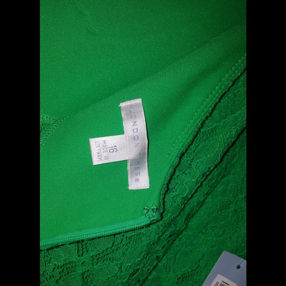 London Times Green Lace Dress NWT size 16 - Picture 8 of 8